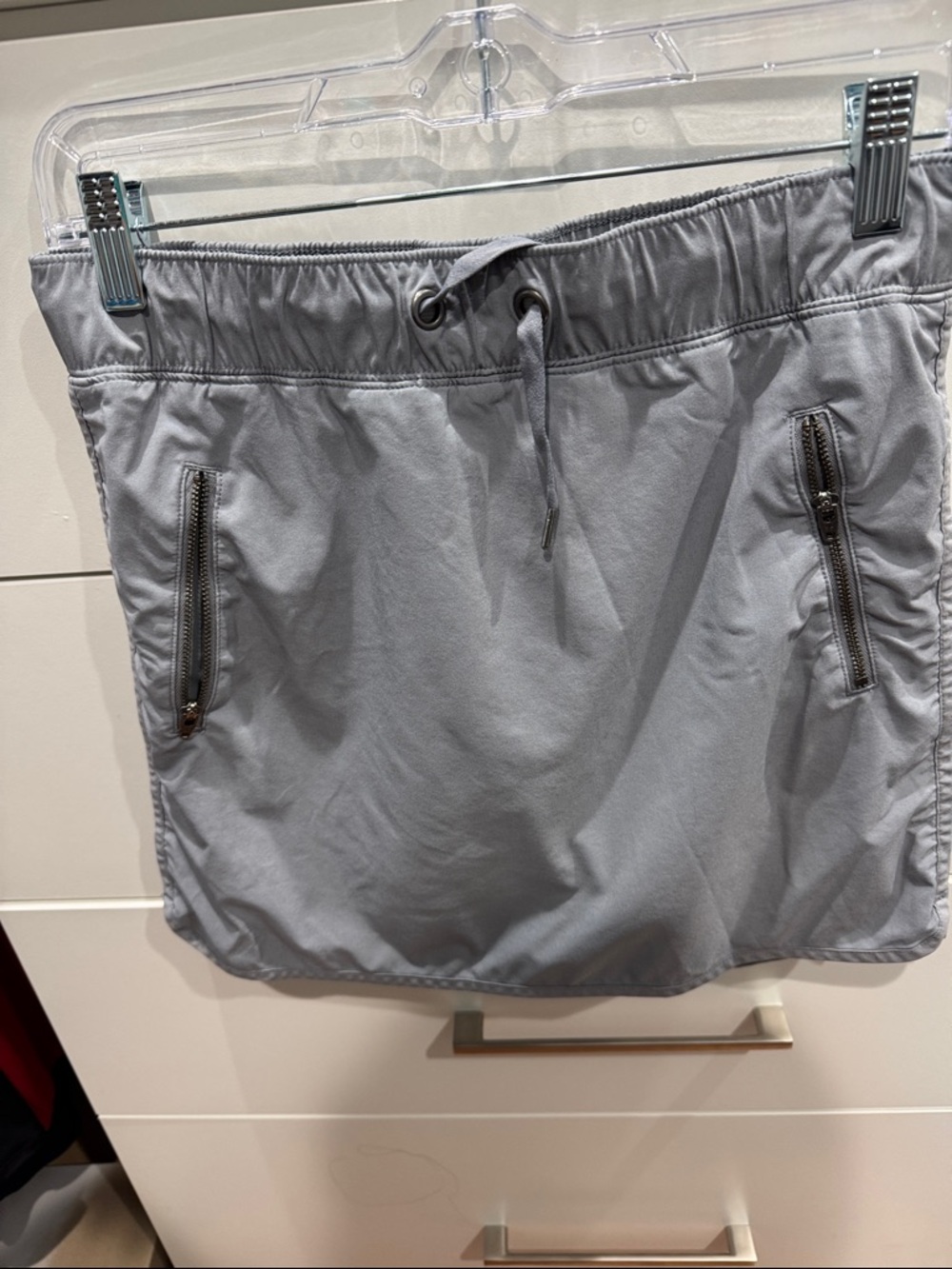 Athleta Slate Gray Drawstring Skirt with Zip Pocket